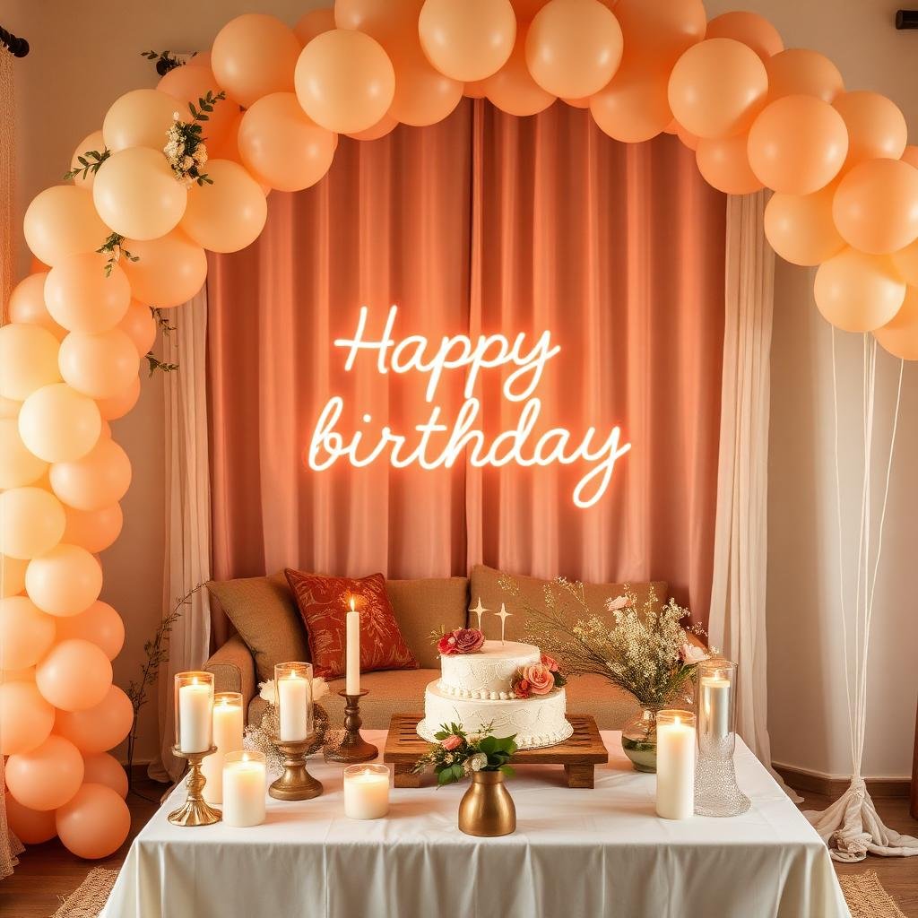 Birthday surprise room floral setup by DaintyHand Perinthalmanna Kerala